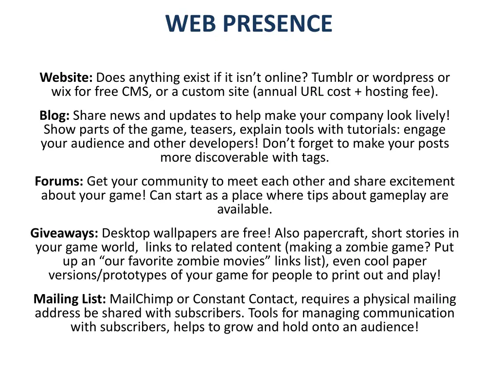 web presence