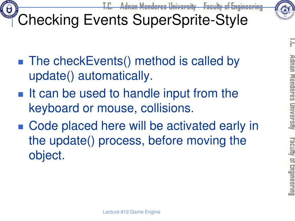 checking events supersprite style