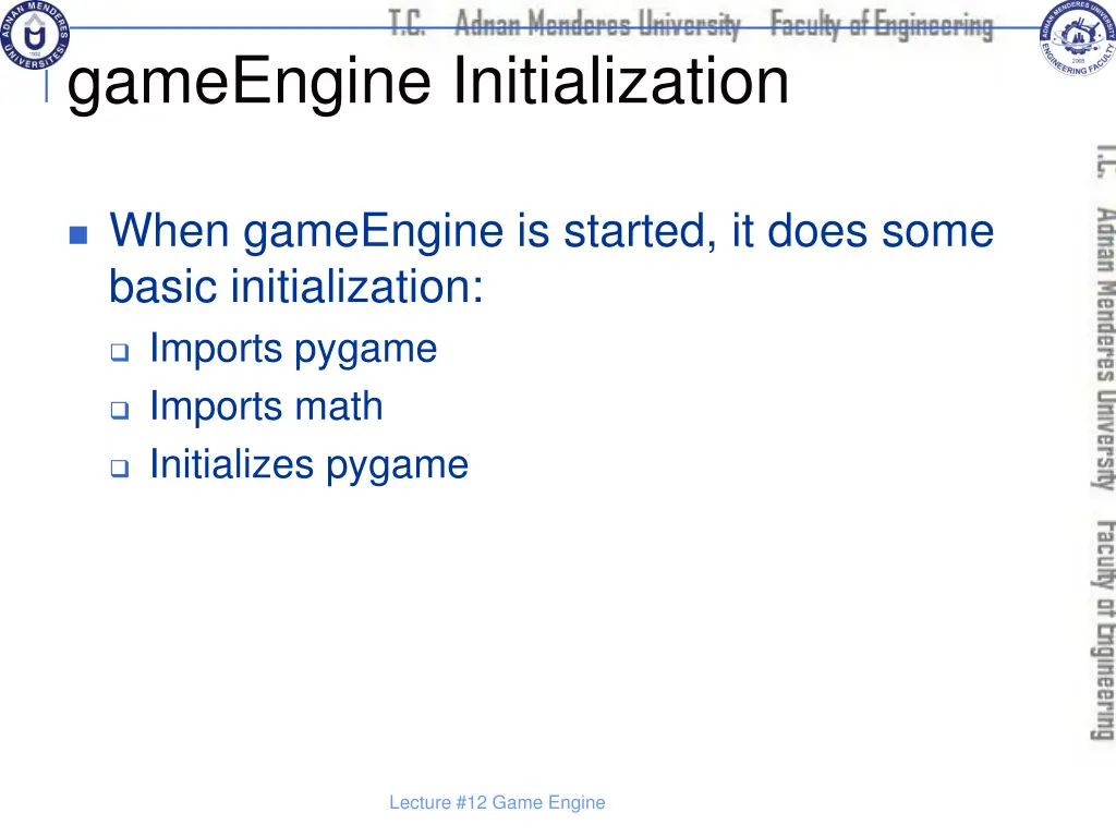 gameengine initialization