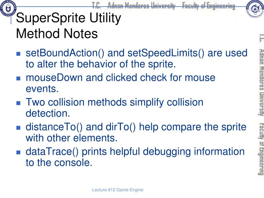 supersprite utility method notes