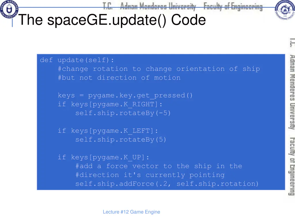 the spacege update code