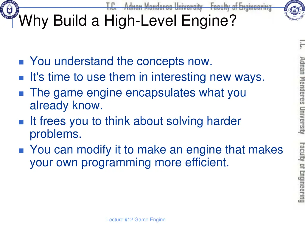 why build a high level engine