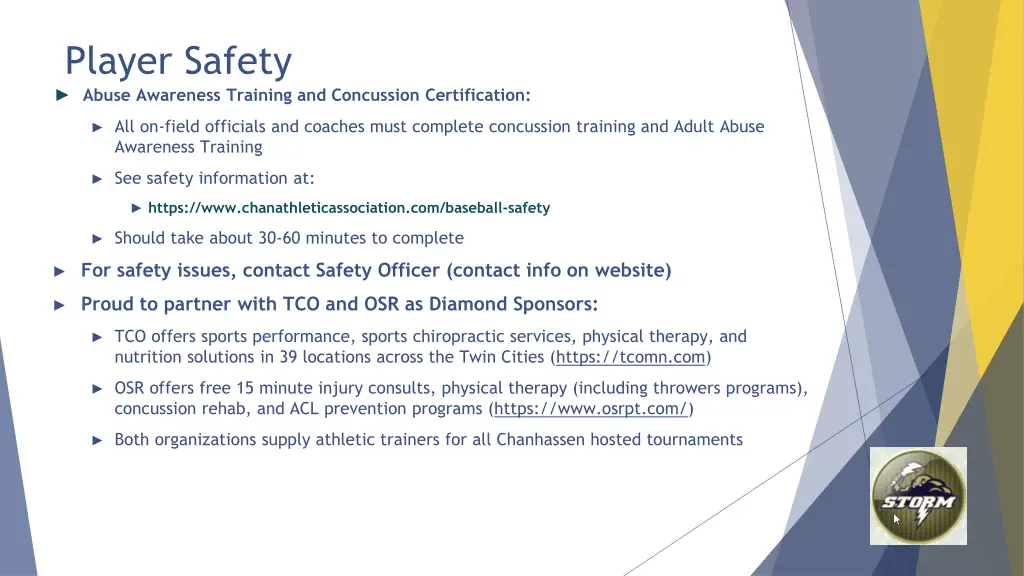 player safety abuse awareness training