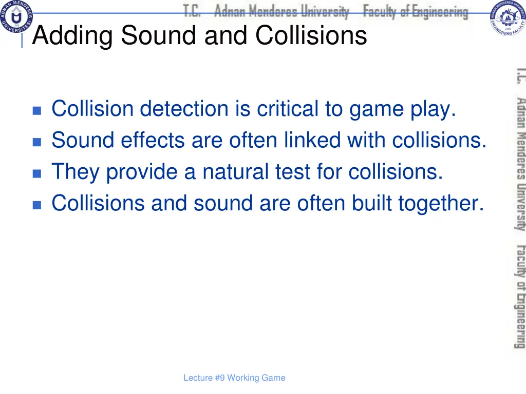 adding sound and collisions