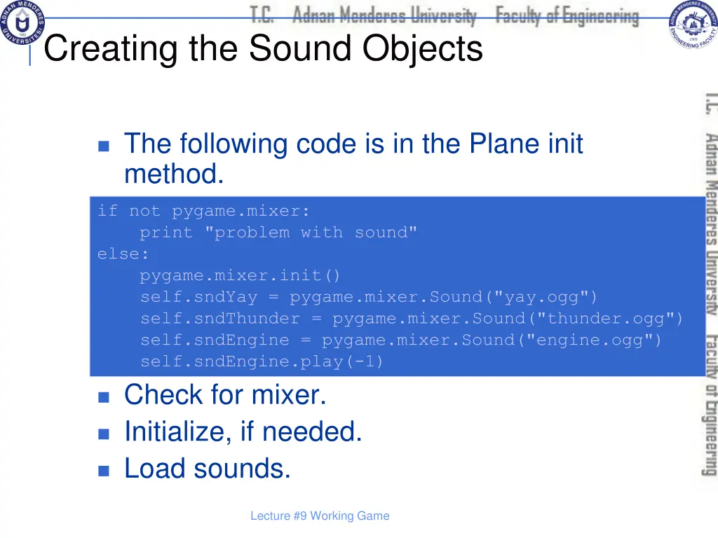 creating the sound objects