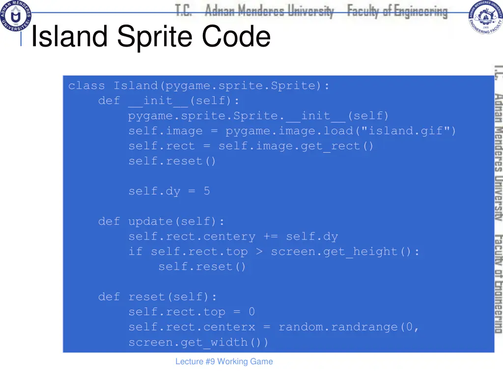 island sprite code