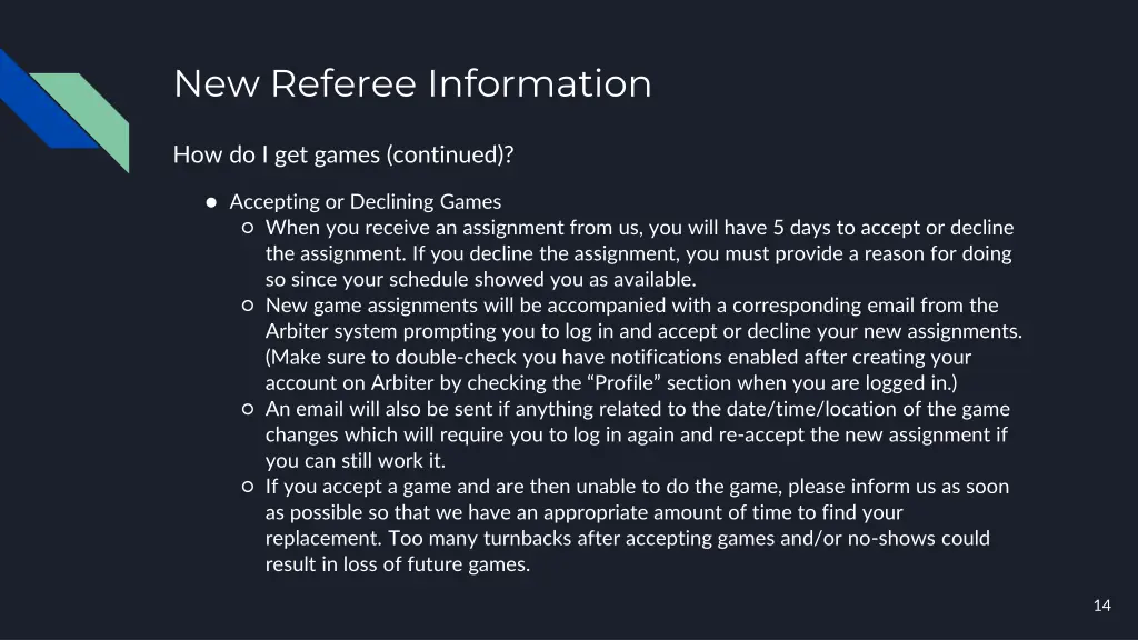 new referee information 12