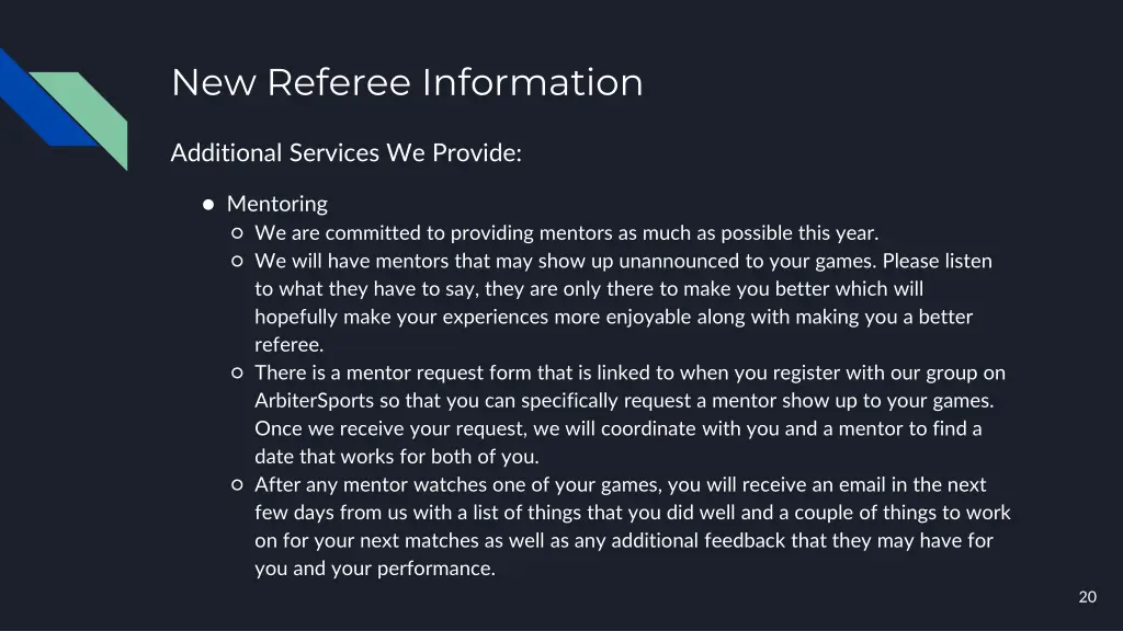 new referee information 18