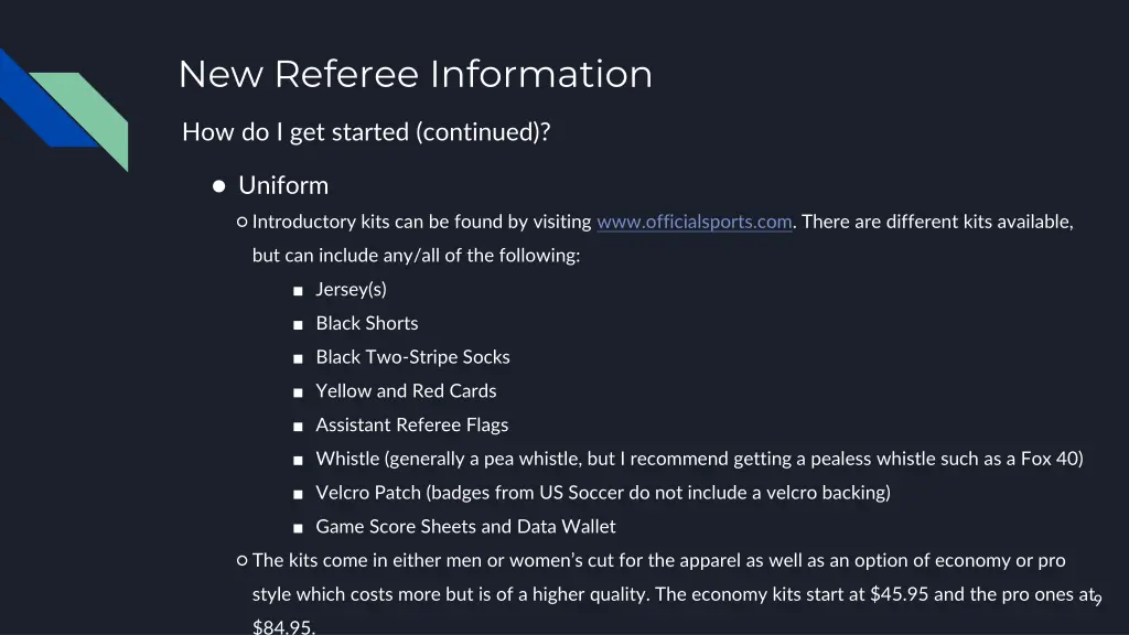 new referee information 7