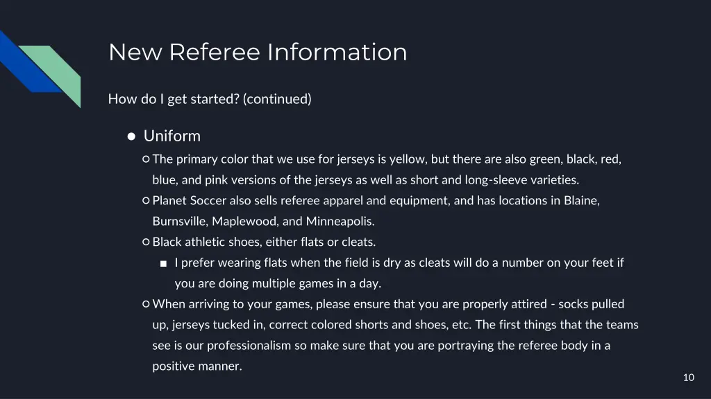 new referee information 8