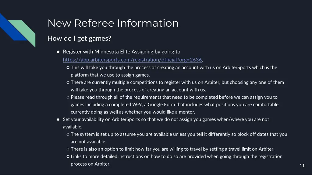 new referee information 9