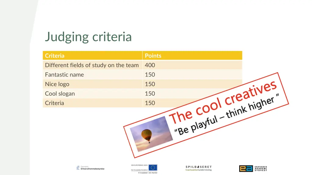 judging criteria