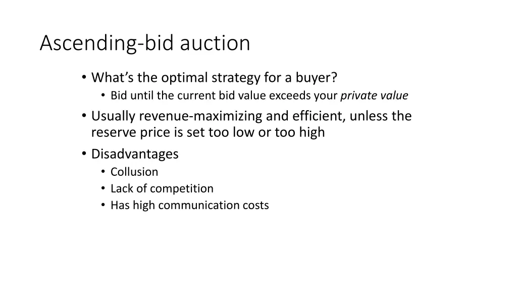 ascending bid auction