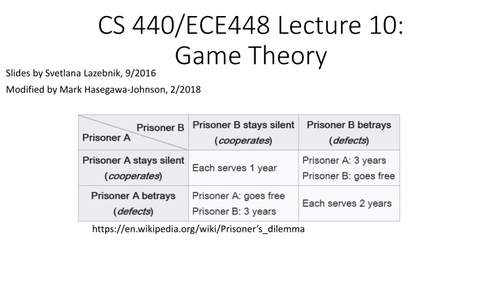 cs 440 ece448 lecture 10 game theory slides