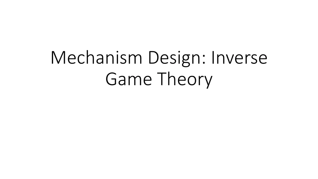 mechanism design inverse game theory