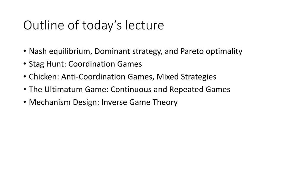 outline of today s lecture