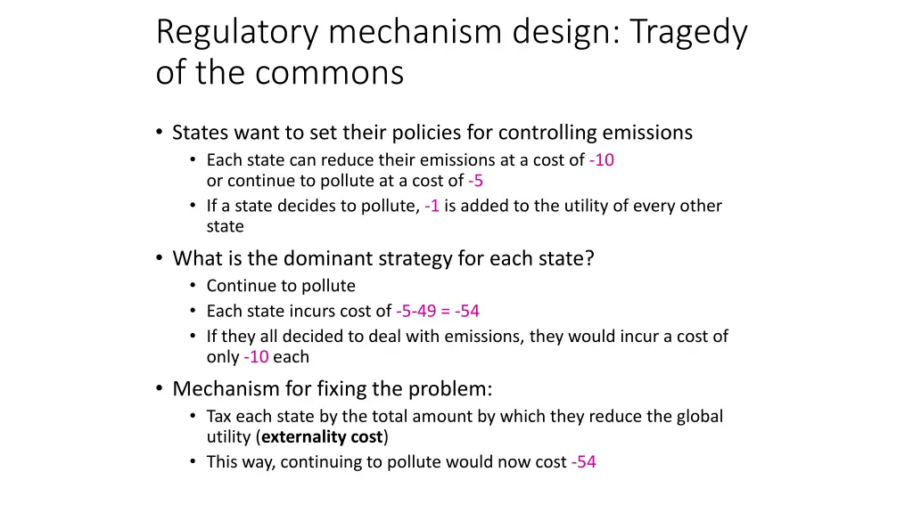 regulatory mechanism design tragedy of the commons