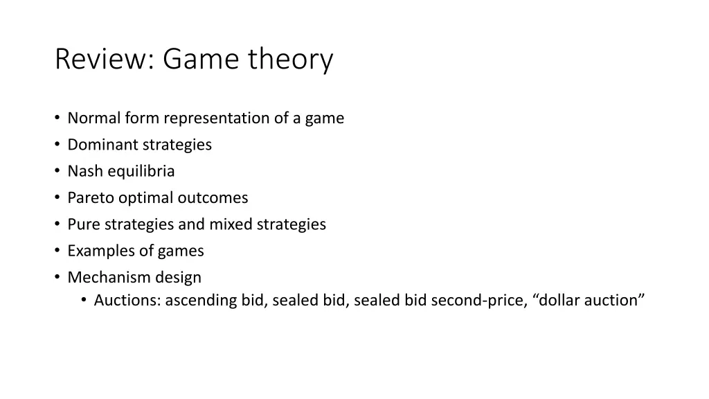 review game theory