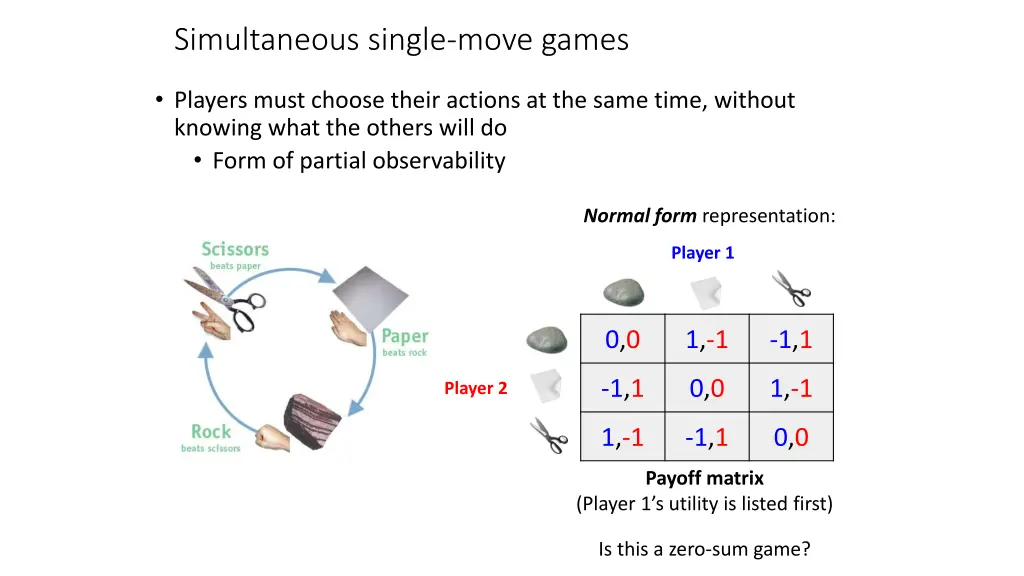 simultaneous single move games