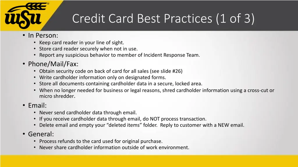 credit card best practices 1 of 3