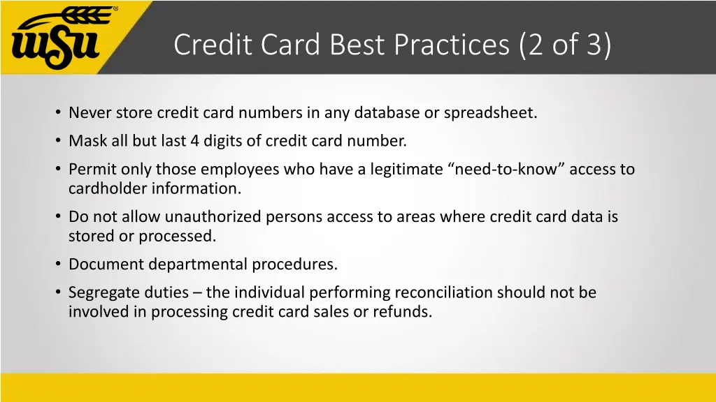 credit card best practices 2 of 3