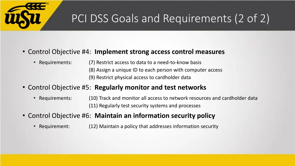 pci dss goals and requirements 2 of 2