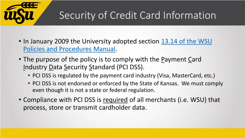 security of credit card information