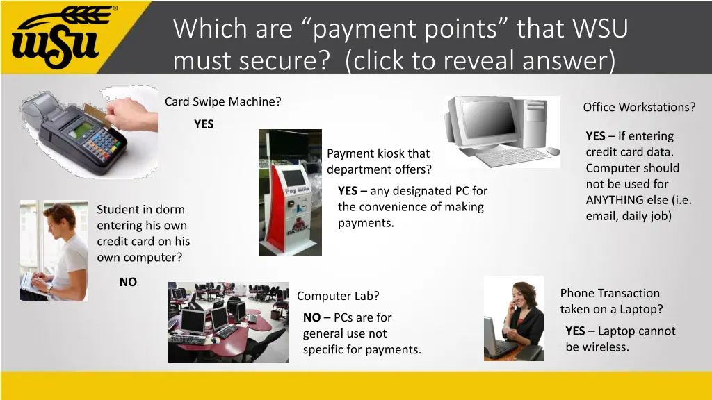 which are payment points that wsu must secure