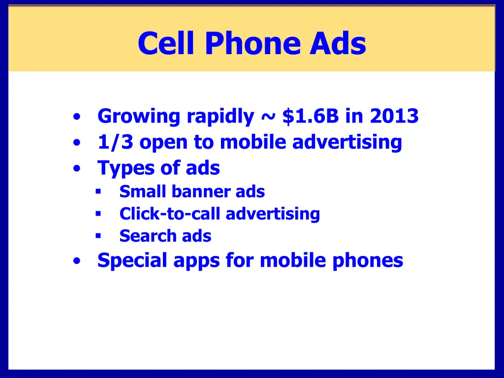 cell phone ads