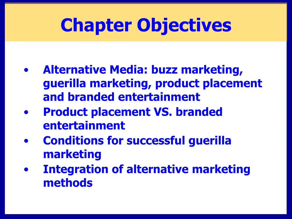 chapter objectives