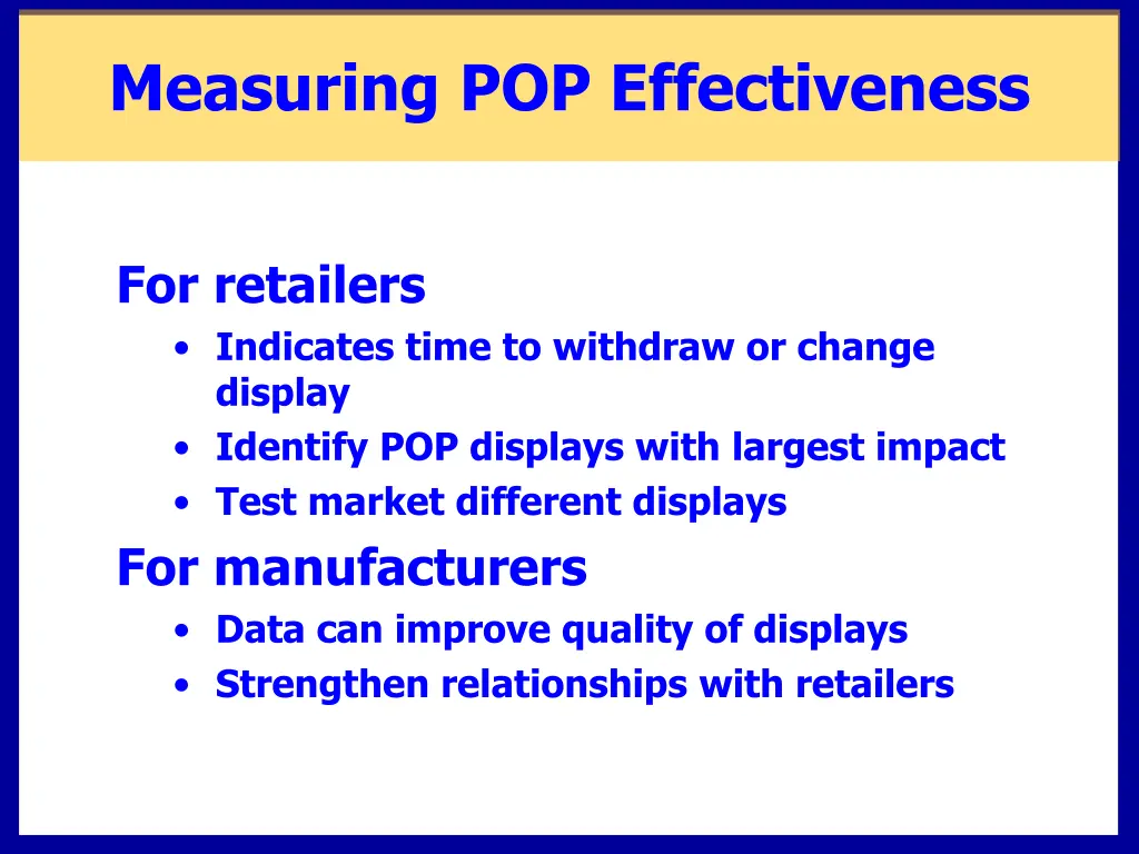 measuring pop effectiveness