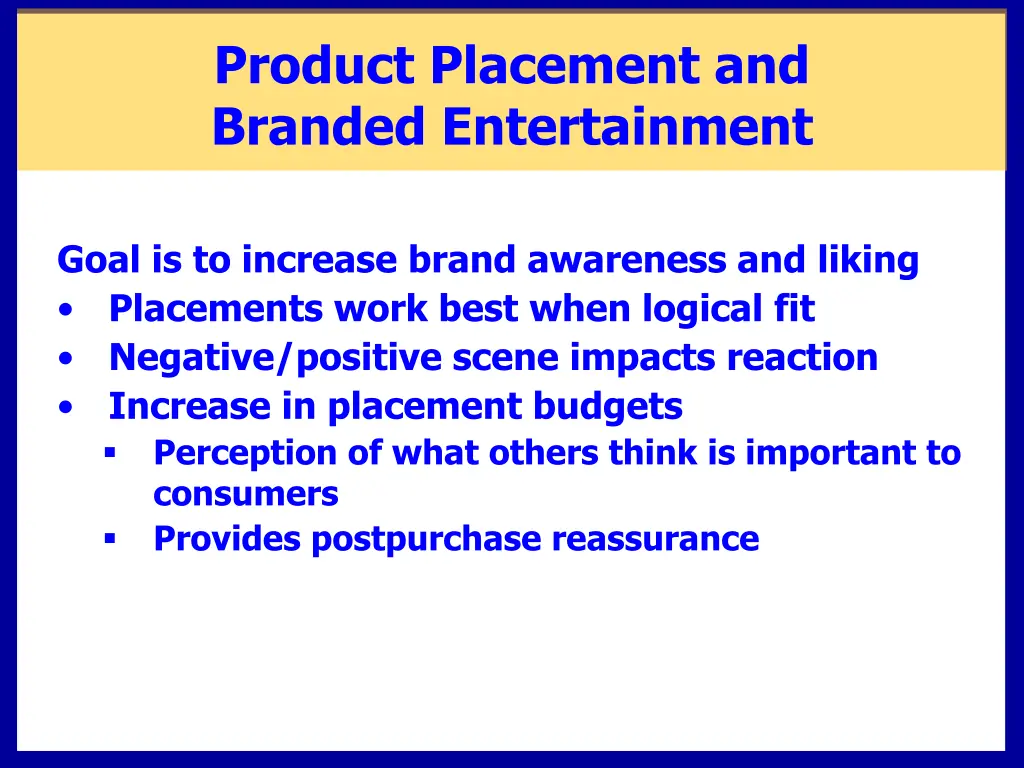 product placement and branded entertainment