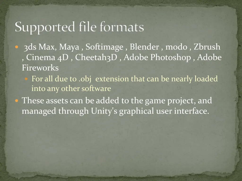 supported file formats