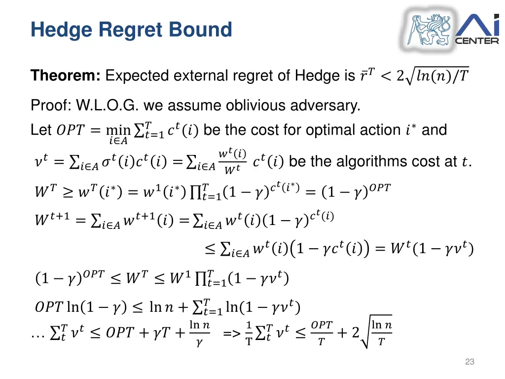 hedge regret bound