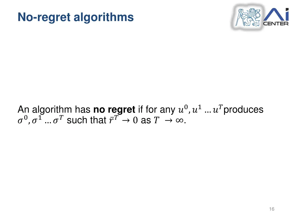 no regret algorithms