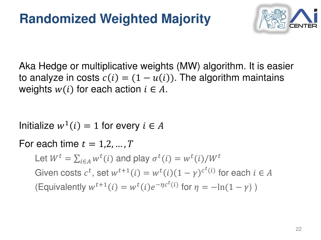 randomized weighted majority