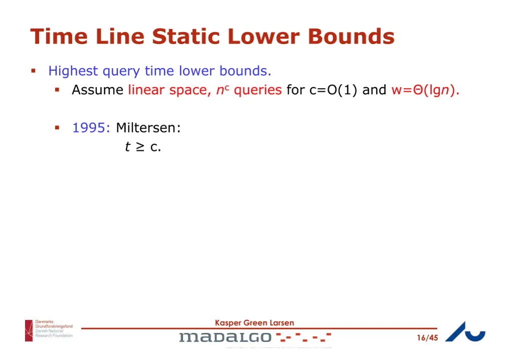 time line static lower bounds