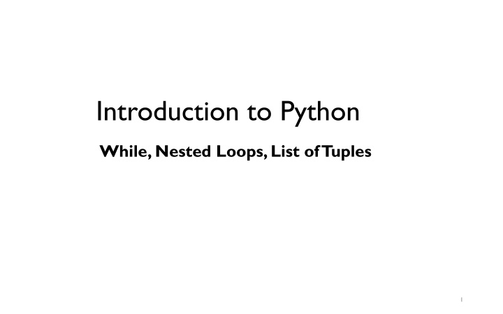 introduction to python