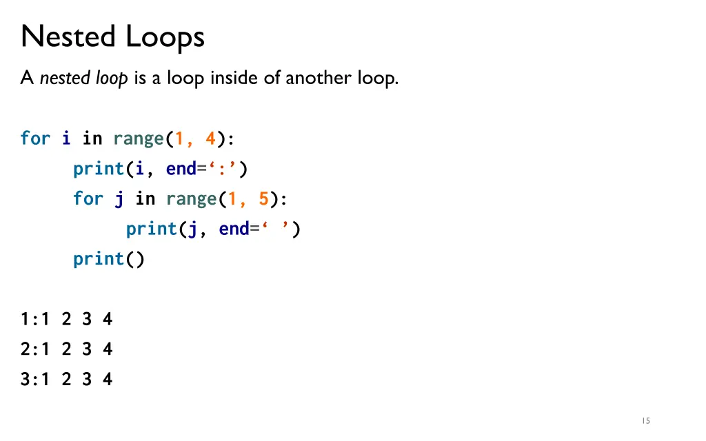 nested loops