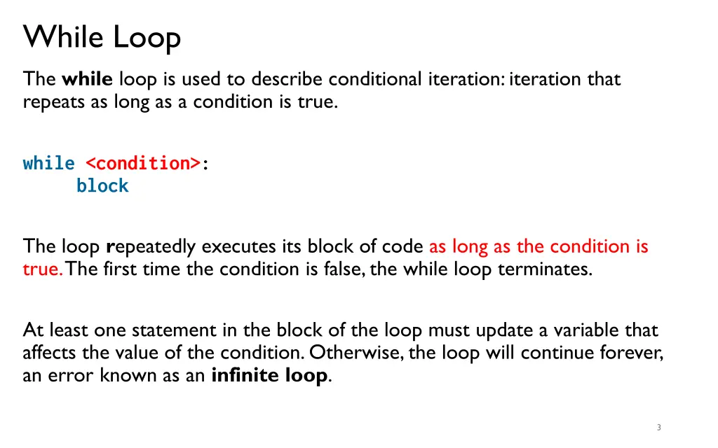 while loop