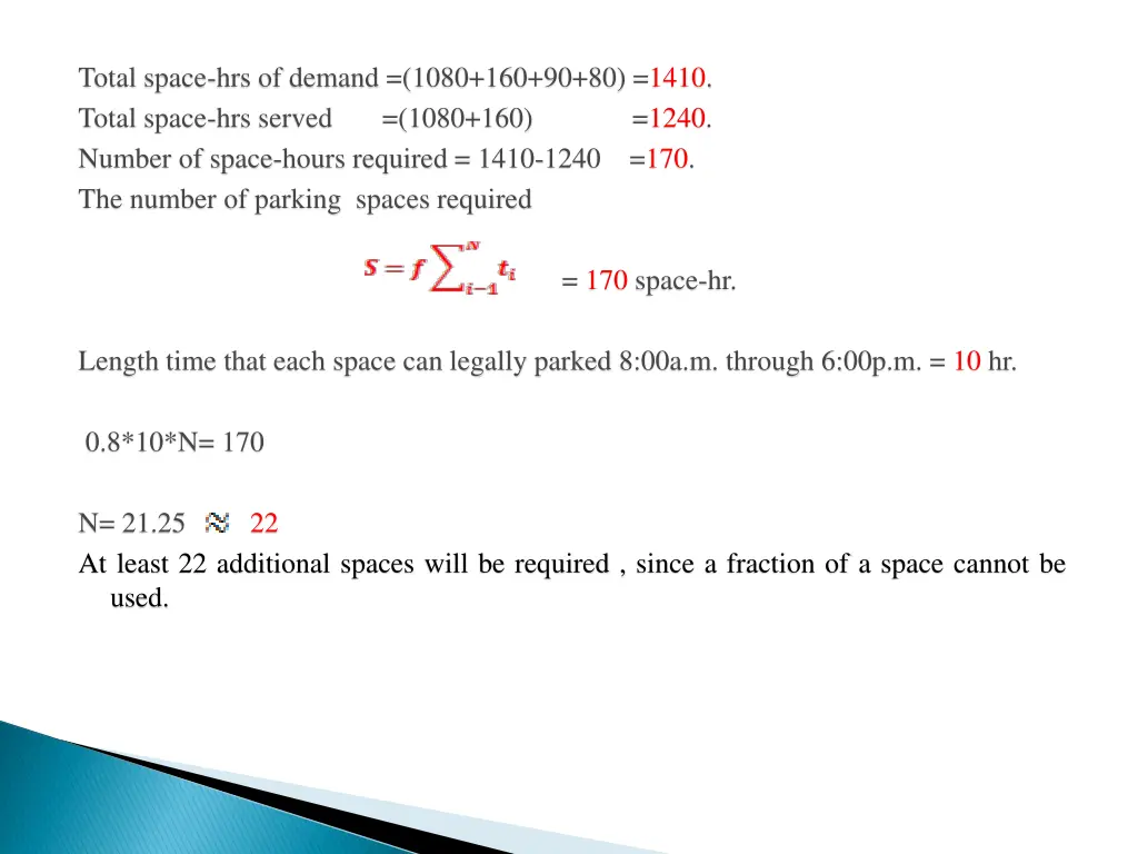 total space hrs of demand 1080 160 90 80 1410