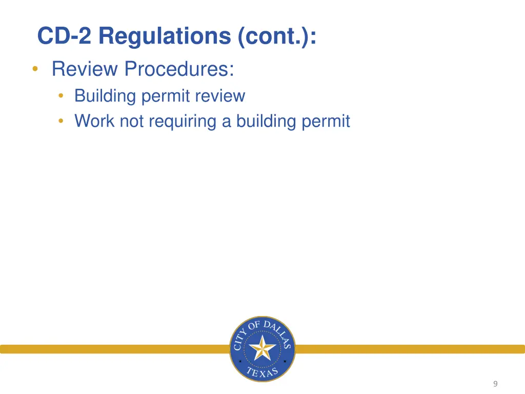 cd 2 regulations cont review procedures building