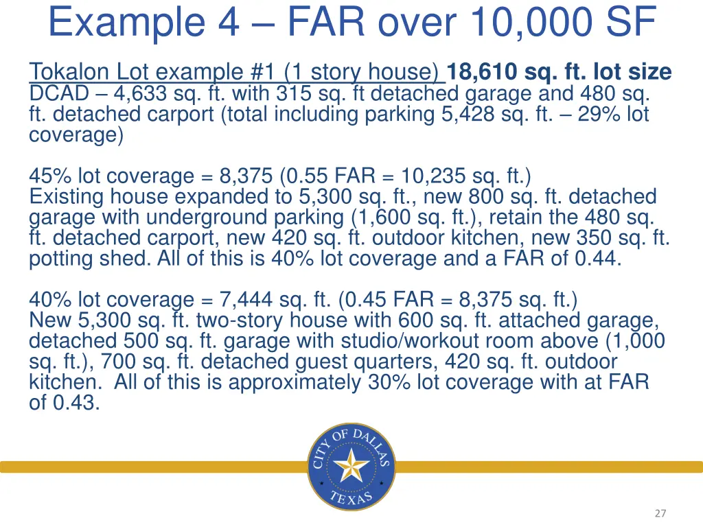 example 4 far over 10 000 sf