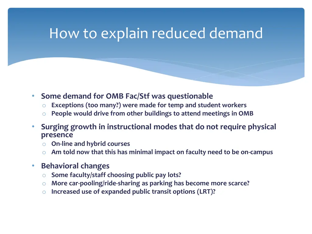 how to explain reduced demand