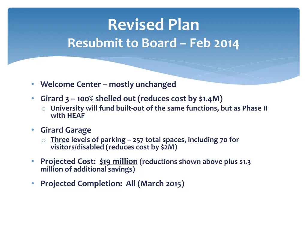 revised plan resubmit to board feb 2014