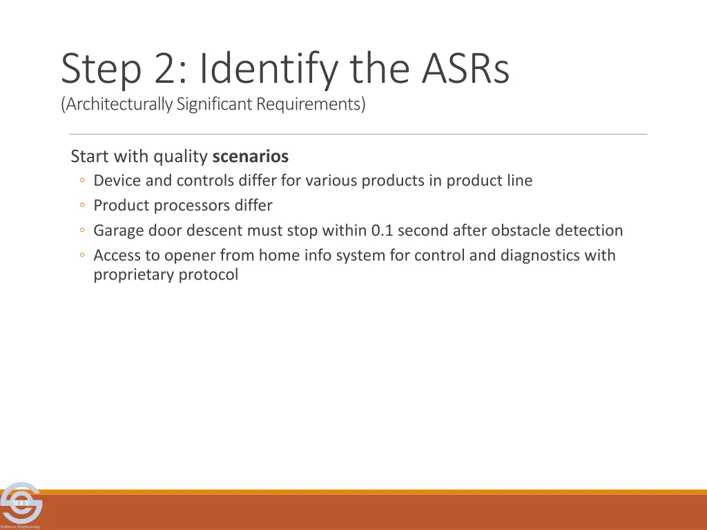 step 2 identify the asrs architecturally