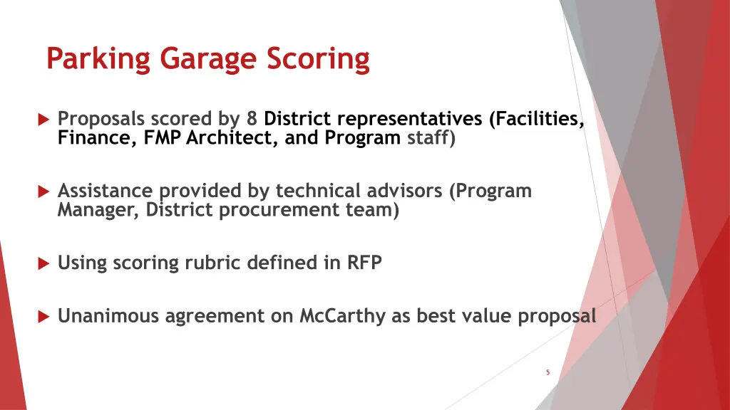 parking garage scoring