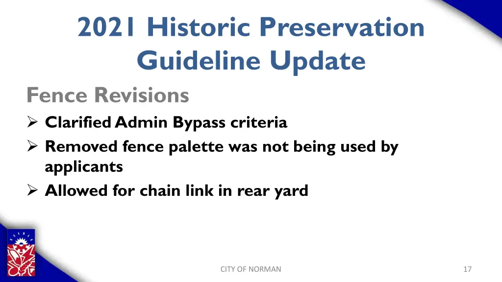 2021 historic preservation guideline update fence