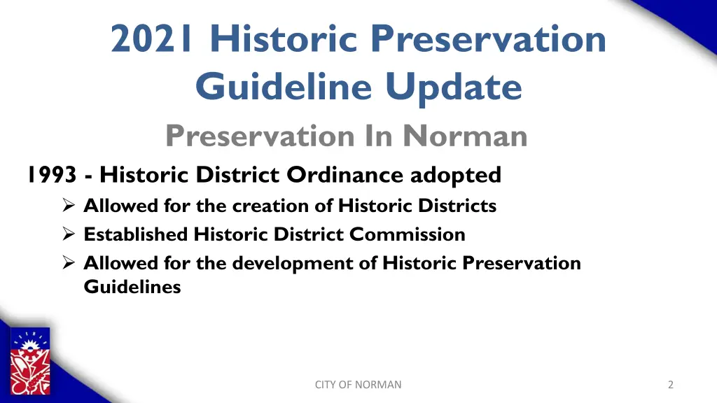 2021 historic preservation guideline update