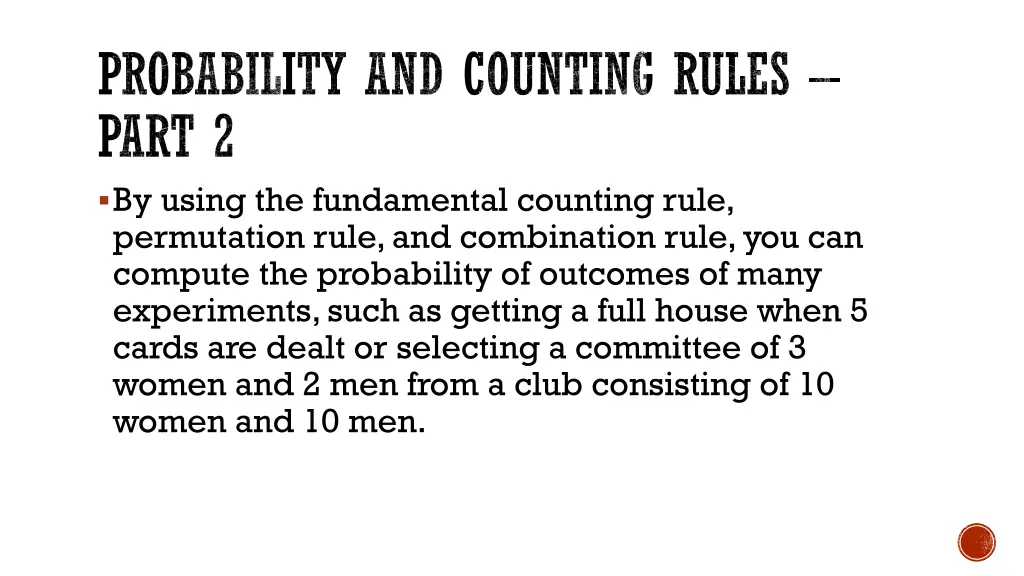 probability and counting rules part 2 by using